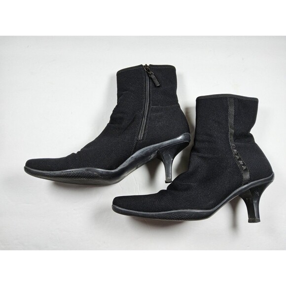 Prada Heeled Booties Side Zip Boots Shoes Size 36.5/US 6.5 - Picture 1 of 7